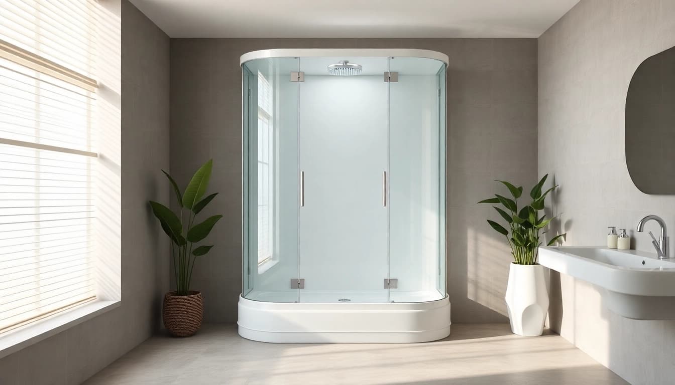 Erleben Sie die duschkabine 90x90 komplett in einem modernen Badezimmer-Design mit eleganten Details.