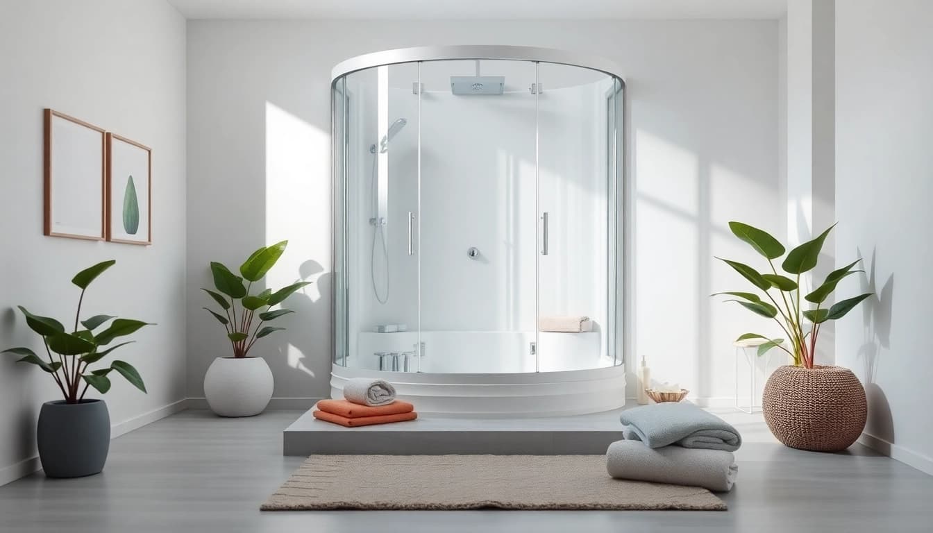 Duschkabine 100x100 in elegant Badezimmer mit modernen Design-Elementen.