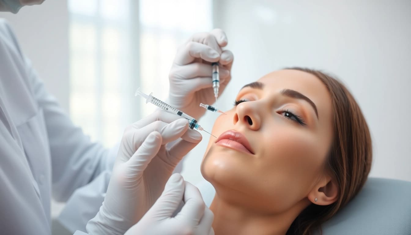 Client receiving Botox Nyack treatment by an experienced professional in a calming clinic.