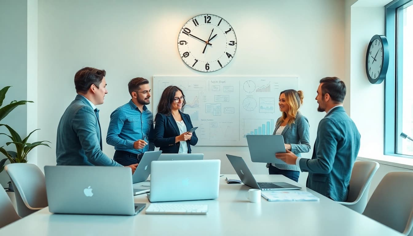 Marketingberatung im modernen Büro mit kreativen Ideen und Zusammenarbeit.