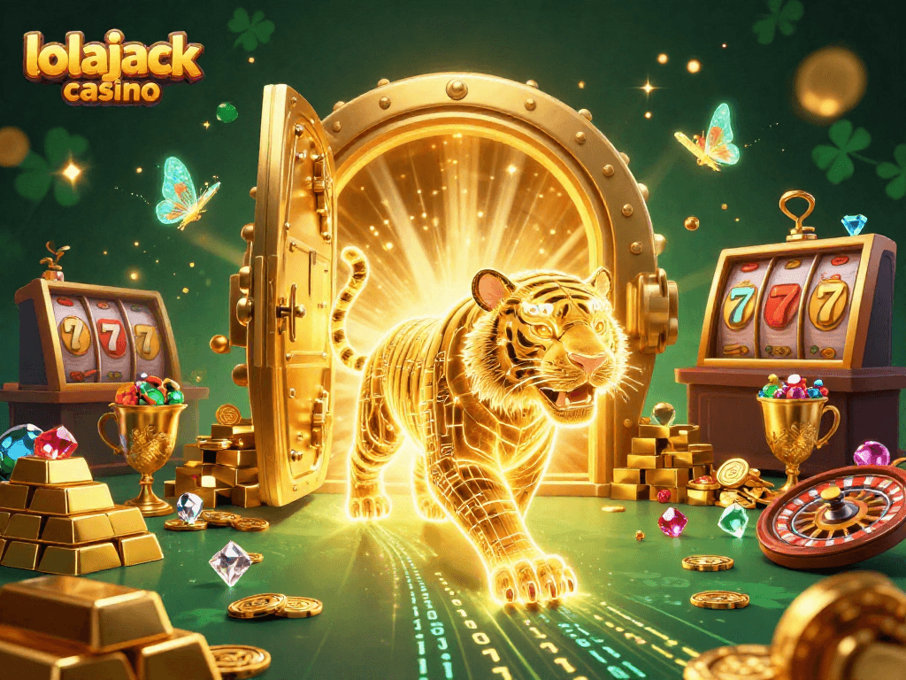 Experience the thrill of lolajack casino with a vibrant digital illustration capturing the magic of gambling.