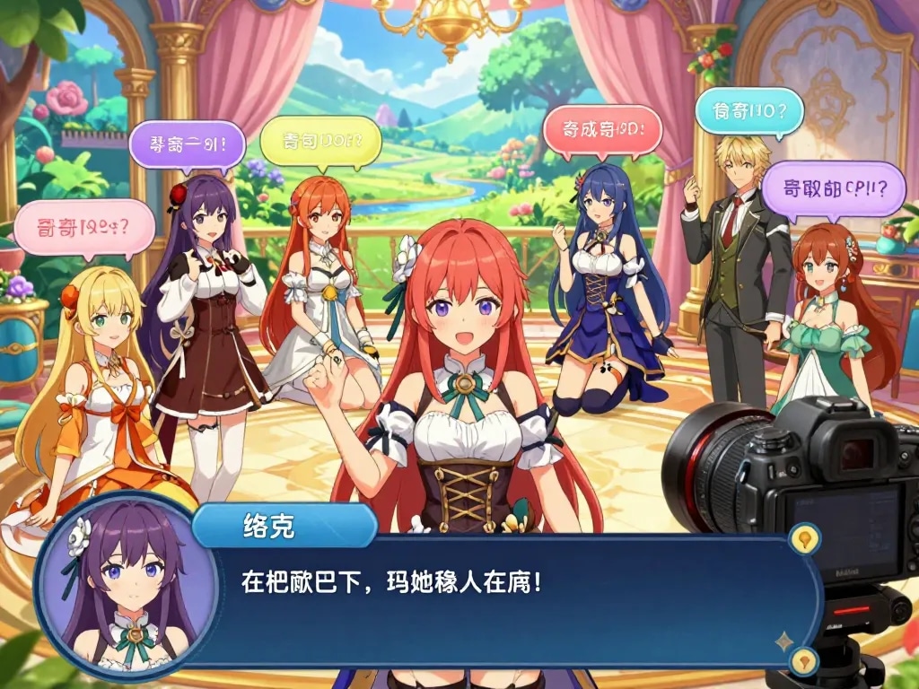 Engaging scene featuring characters from popular porno games with interactive dialogue options and vibrant backgrounds.