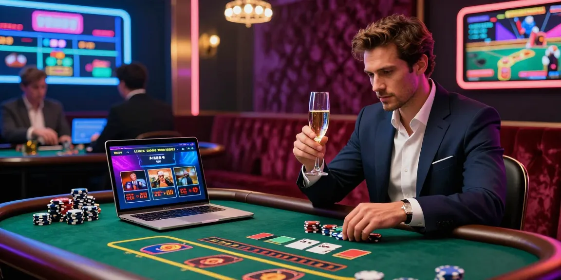 Suasana mewah kasino online luxury12 dengan pemain bertaburan chip dan dealer langsung.