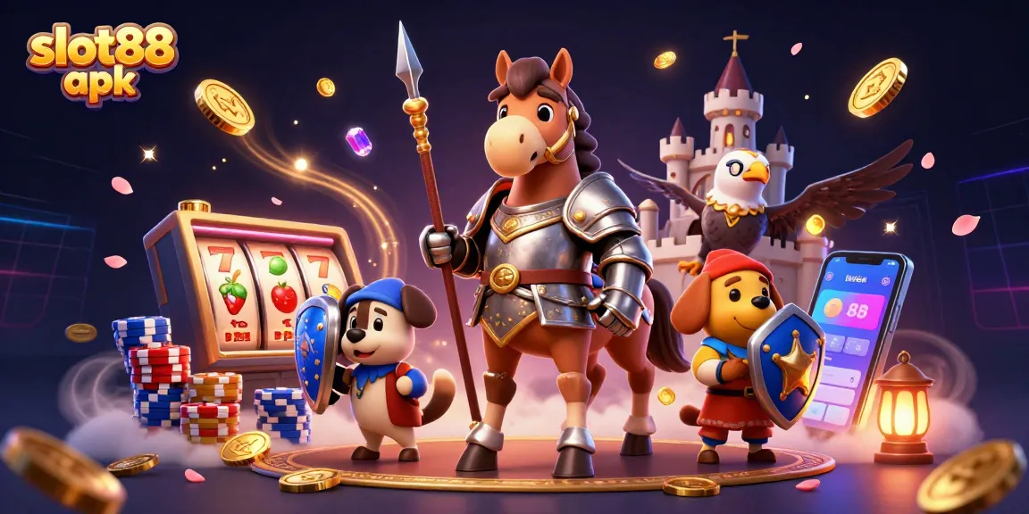 Spin the reels with slot88 apk in this vibrant 3D casino scene packed with excitement.