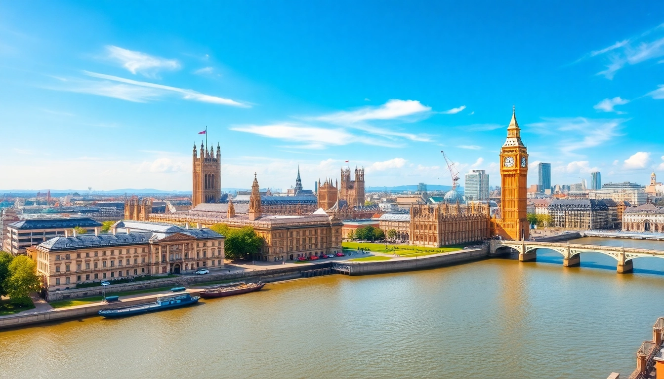 Illustration highlighting is london in europe with landmarks and vibrant cityscape.