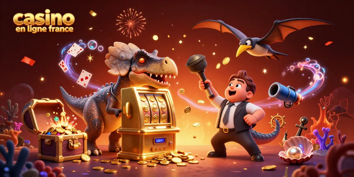 Visualisez un gagnant dans un casino en ligne France avec des pièces d'or volant autour.