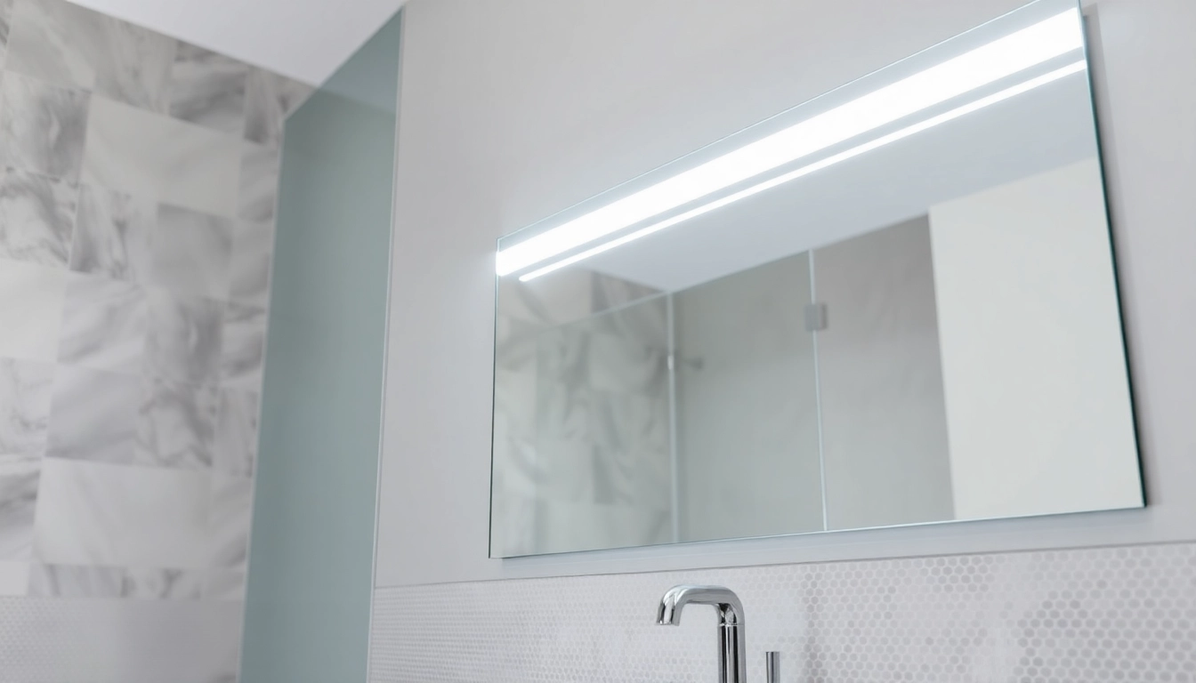 Illuminate your space with a stylish mirror light mirror showcasing built-in LED features.