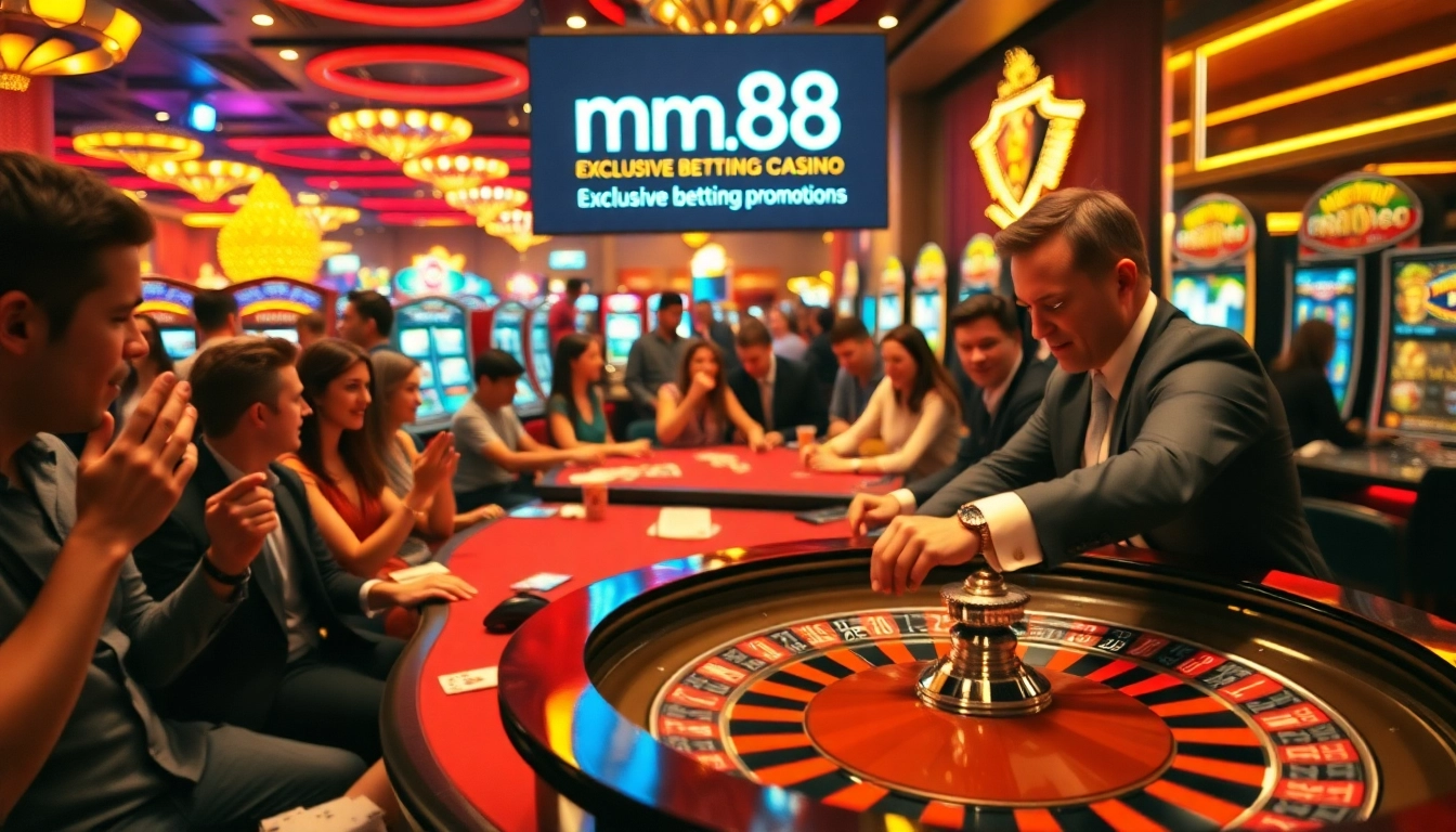 Experience the thrill of mm 88 with players at a bustling casino roulette table, chips in hand, ready to win!