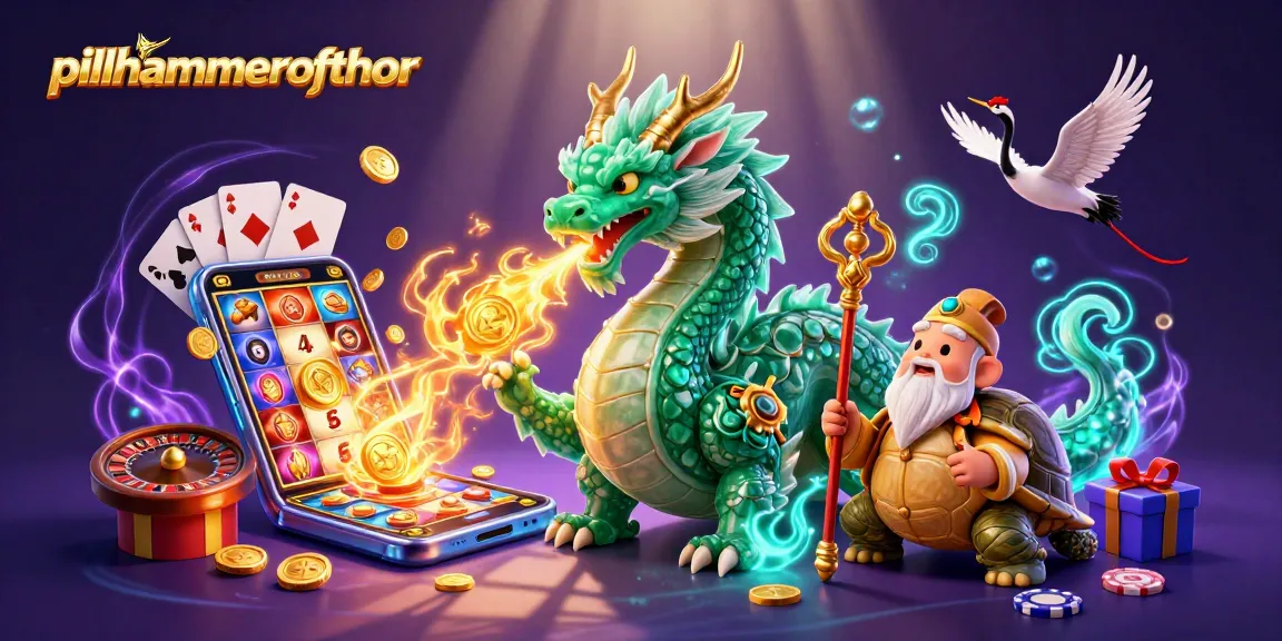 Menggandakan peluang menang di pillhammerofthor dengan simbol slot dan karakter beruntung yang menarik.