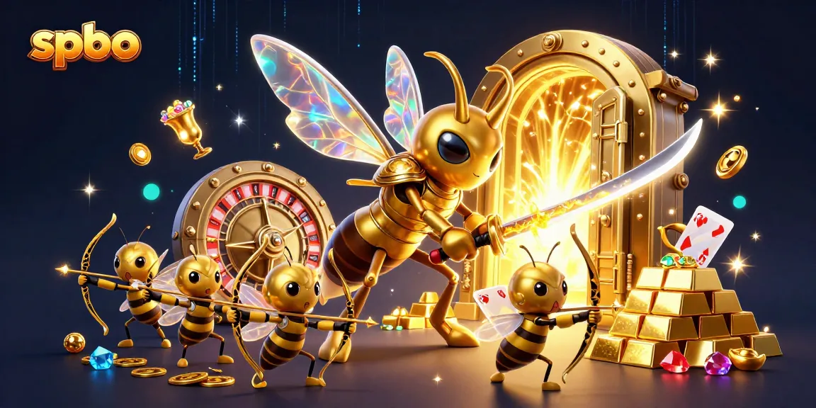 spbo casino adventure with a samurai hornet and bee archers amidst treasure and gaming elements