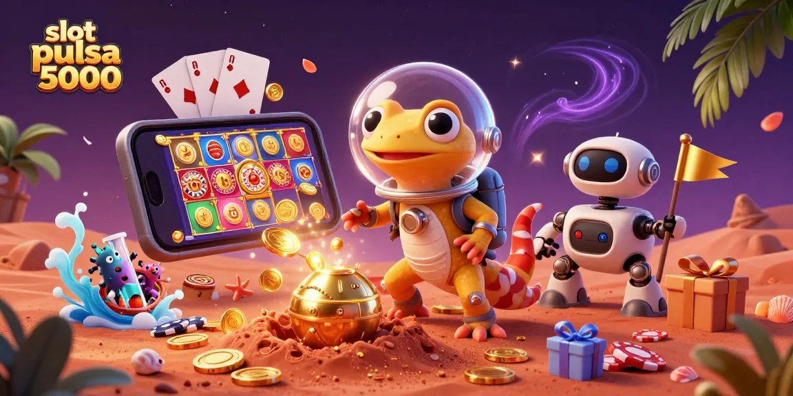 Slot pulsa 5000: Temukan jackpot kasino di dunia alien dengan gecko luar angkasa!