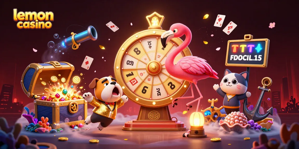 Lemon casino nyereményeken játszó izgalmas karakterek, élénk részletekkel és gazdag színekkel a háttérben.