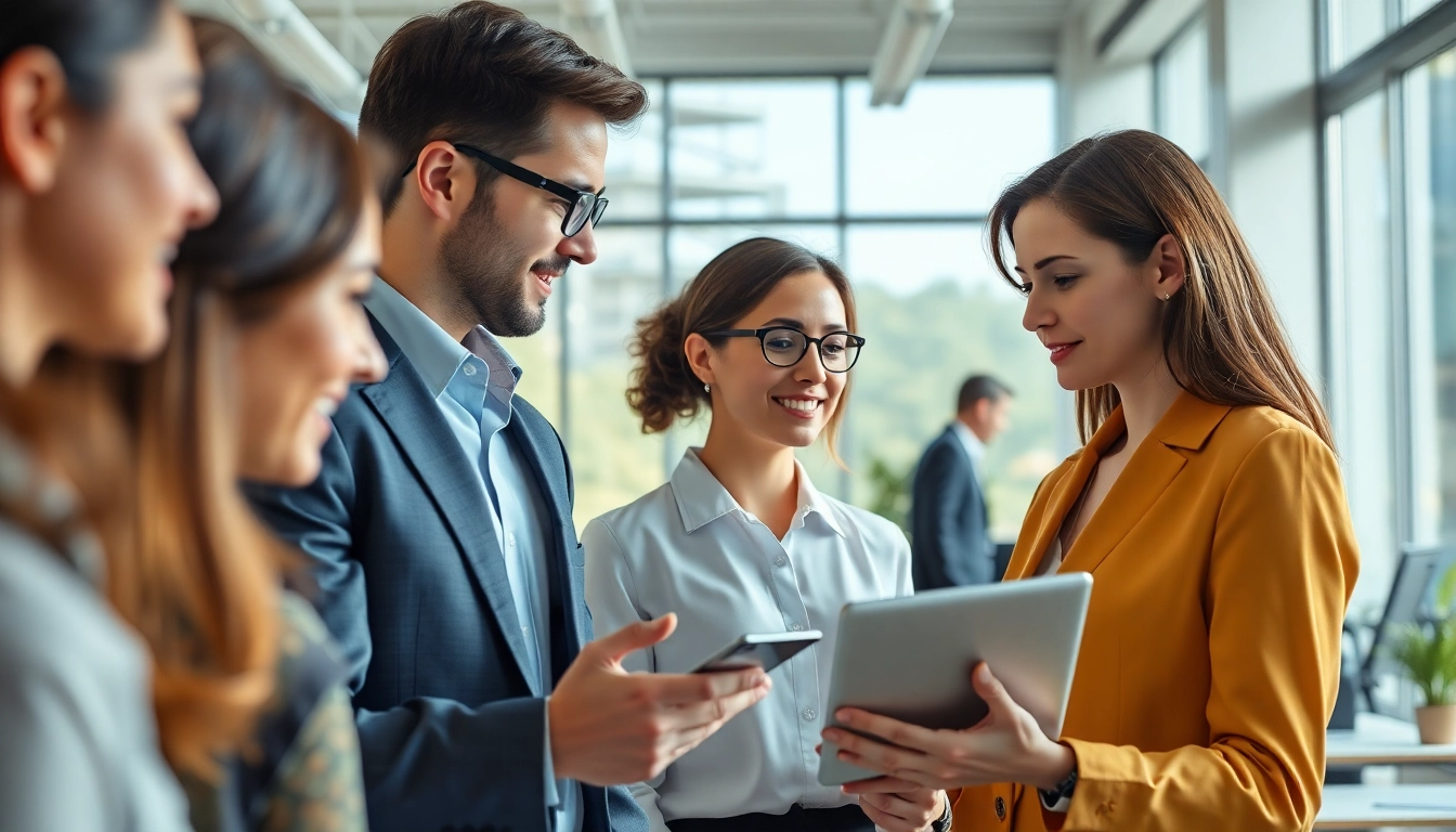 Empowering assistant for enterprise enhances collaboration in a modern office.