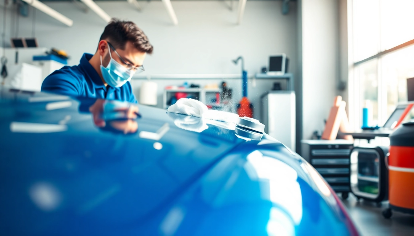 Experience premium car detailing near me with a skilled technician showcasing clean surfaces and modern tools.
