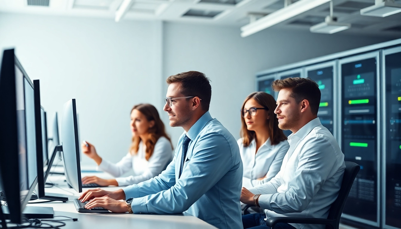 Team providing managed it services lakeland working collaboratively in a professional office.