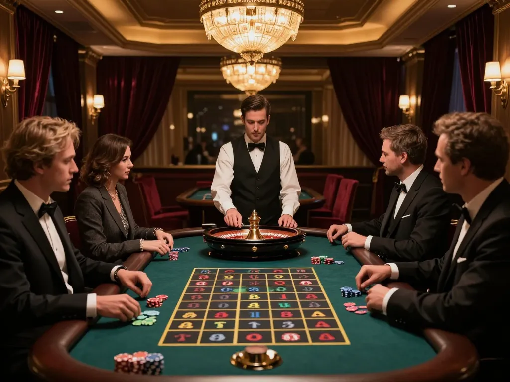 Players engaged at a roulette table, showcasing เว็บตรง gameplay and electrifying casino atmosphere.