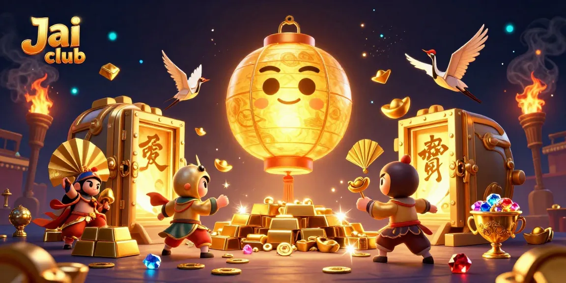 Play thrilling games on Jai club, surrounded by golden treasures and enchanting spirits for endless rewards.