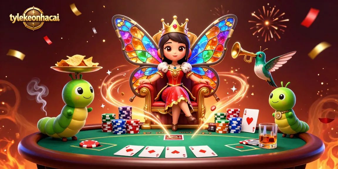 Experience thrilling gameplay and watch the lively characters from tylekeonhacai in an enchanting casino scene.