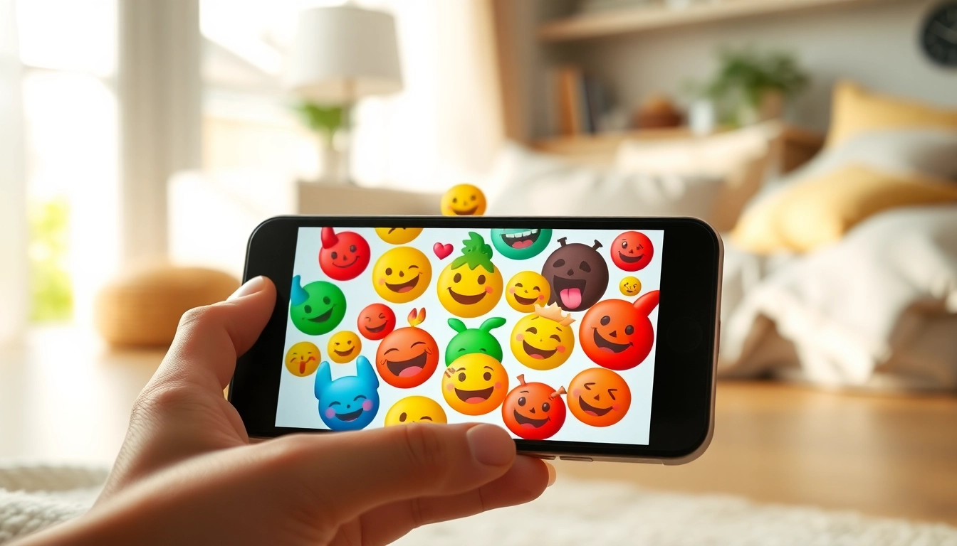 Engaging tiktok emojis displayed on a smartphone, showcasing digital communication styles.