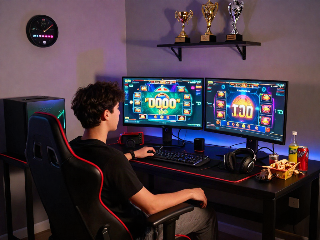 Proses Login LUXURY111 dengan suasana bermain slot online di rumah.