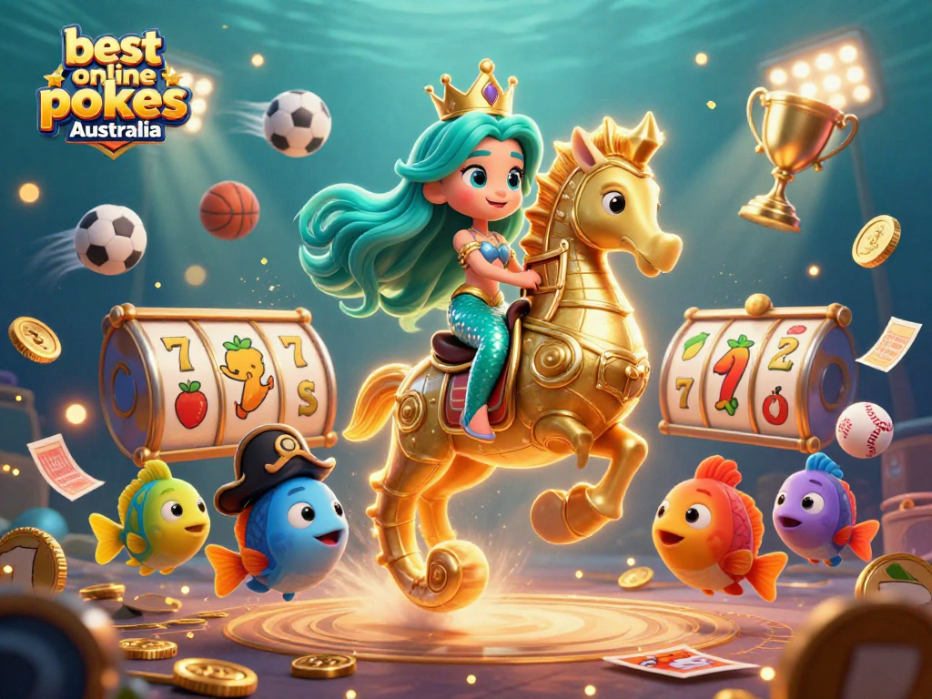 Experience the thrill of the best online pokies Australia with colorful characters and vibrant elements.