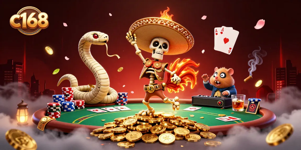 Experience thrilling wins at c168 with vibrant games featuring animated characters and poker elements.