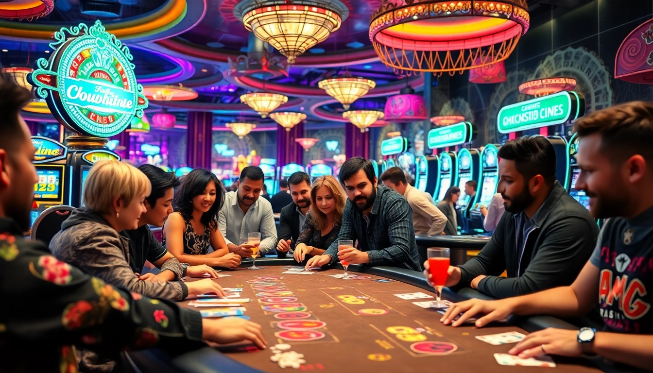 Permainan menarik di casino bbni4d dengan para pemain penuh semangat di meja permainan.
