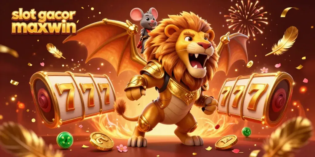 Experience exciting gameplay with slot gacor maxwin, showcasing a triumphant chimera and dynamic gaming elements.