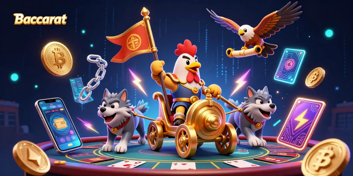 Baccarat table scene featuring a rooster warlord and wolves, illustrating winning strategies in gambling.