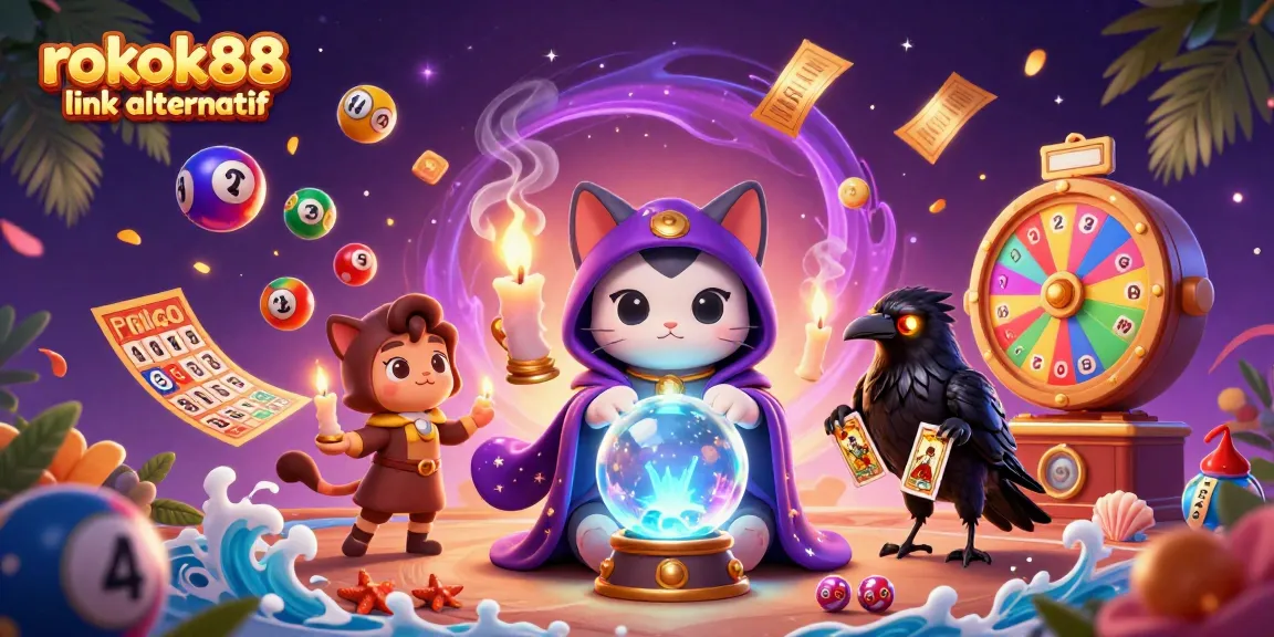 Experience rokok88 link alternatif through a vibrant 3D illustration showcasing dynamic gambling elements and mystical characters.