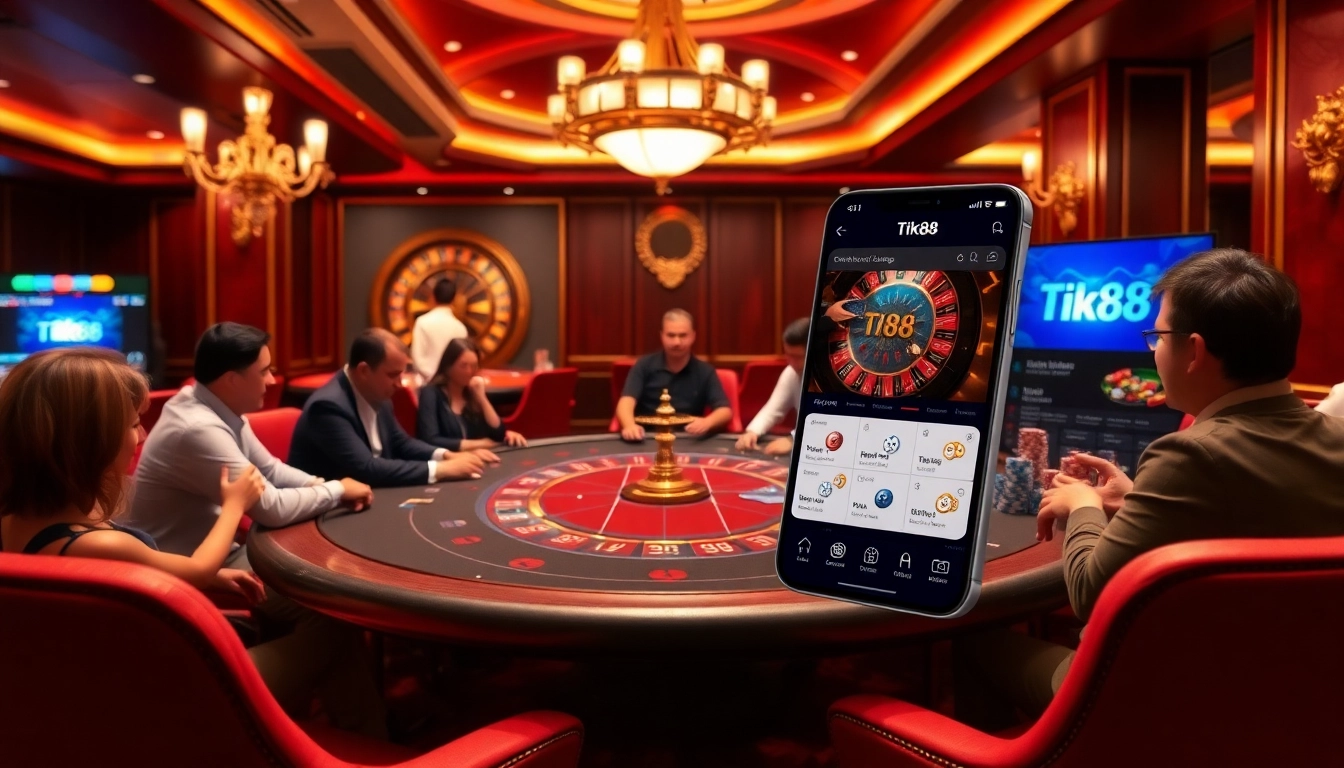 Người chơi tận hưởng trò poker tại casino Tik88, cho thấy sự phấn khích và đẳng cấp trong cá cược.