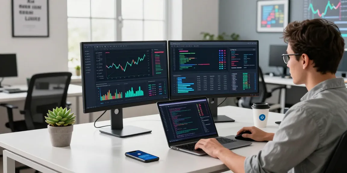 Developer utilizing the Chinese concept stock API for real-time market data analysis in a modern fintech workspace.