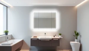 Verschönern Sie Ihr Badezimmer mit einem eleganten sonni Spiegelschrank, der modernes Design und Beleuchtung bietet.