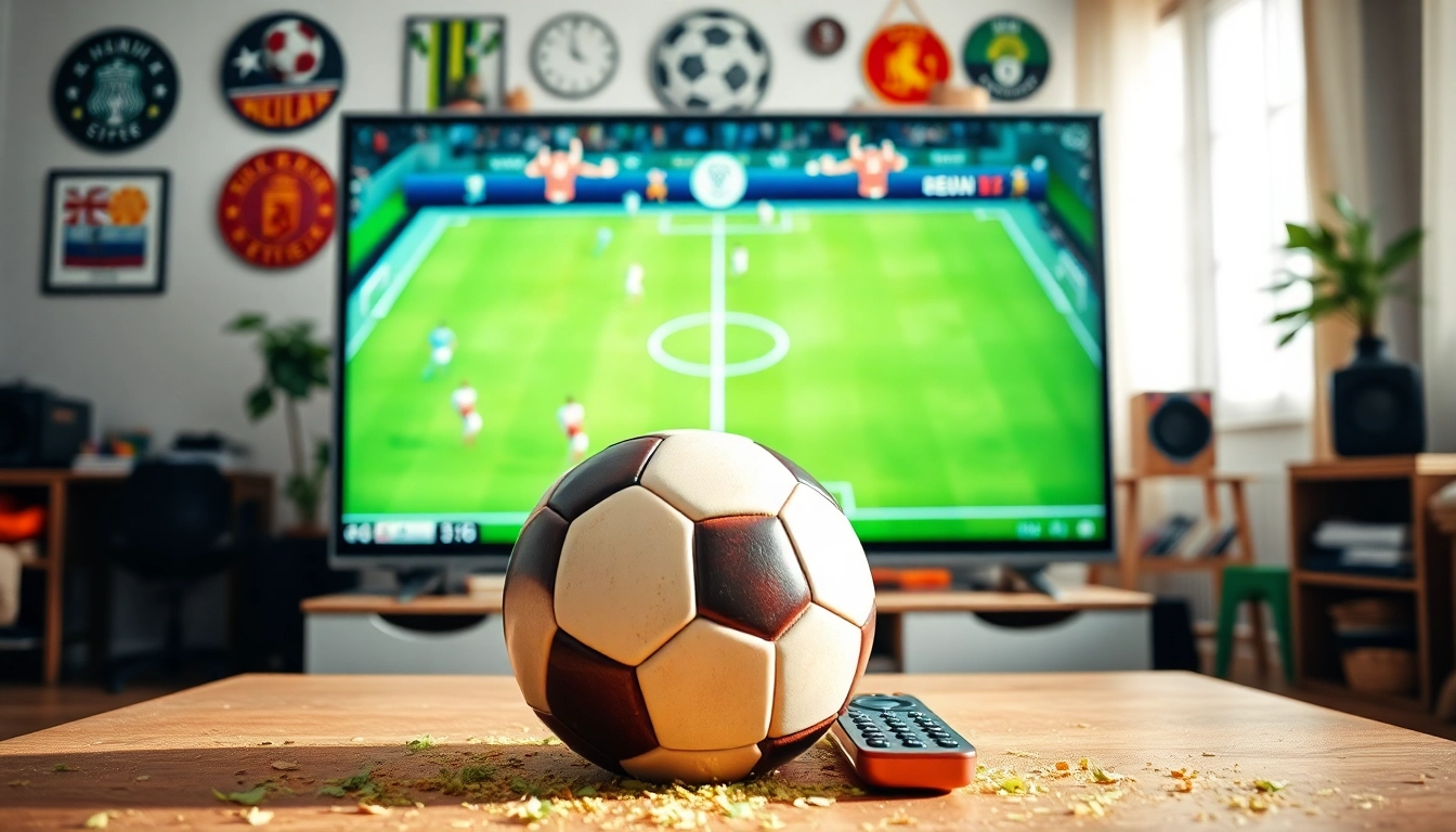 해외축구중계를 생생하게 표현한 축구 스트리밍 설정의 이미지