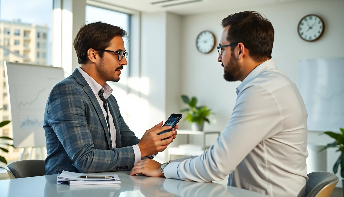 카드 현금화 전문가가 고객과 상담하는 모습
