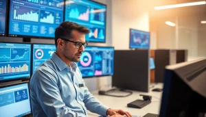 Enhance security with our Patch Management Services, showcased by a focused IT technician in action.