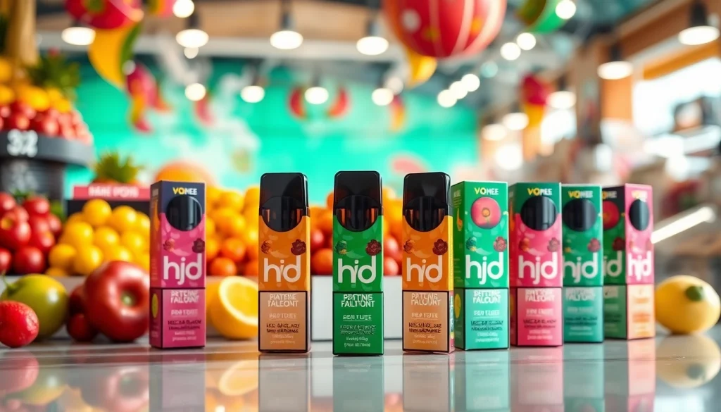 Entdecken Sie die Vielfalt der hqd pods mit bunten Geschmacksrichtungen in einer ansprechenden Präsentation.
