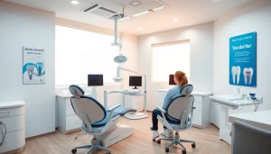dental implant cost in kepong showcased in a modern dental clinic setting with a dentist consulting a patient