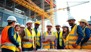 Engaged professionals representing southern california contractors association collaborating on a construction project.