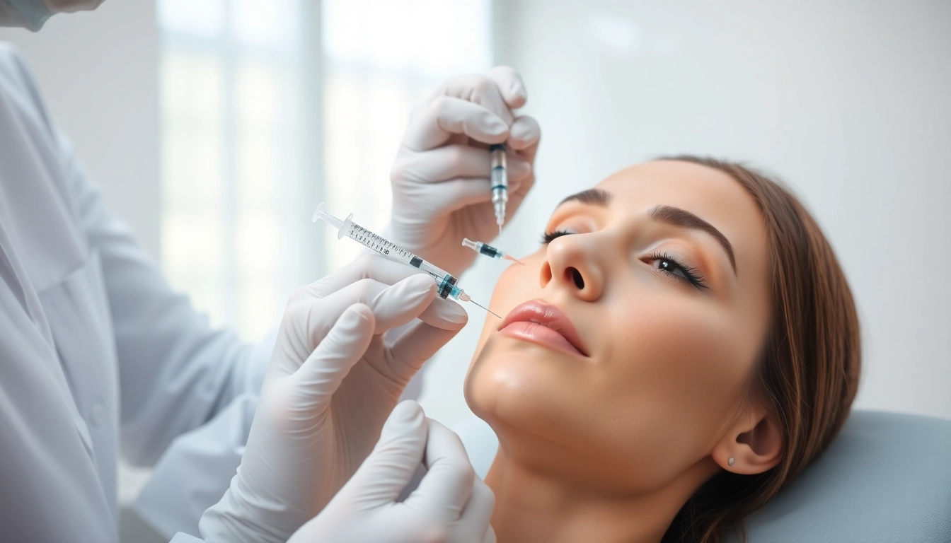 Client receiving Botox Nyack treatment by an experienced professional in a calming clinic.