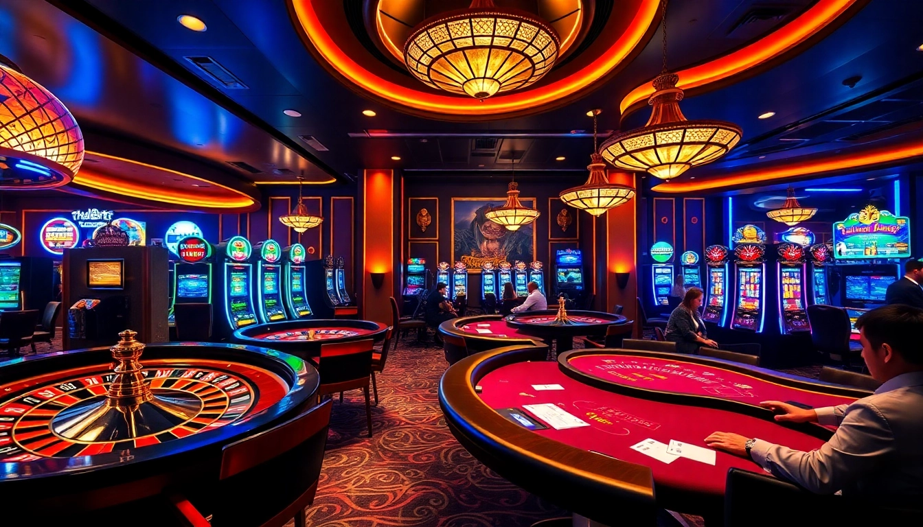 Experience thrilling gaming at https://thabet.vegas/ with luxurious poker tables and vibrant slot machines.