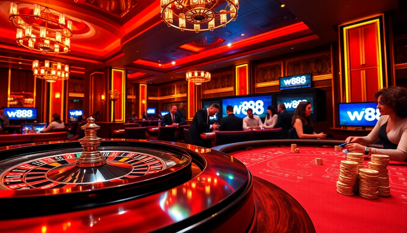 Trải nghiệm cảm giác chiến thắng với liên kết truy cập W88 trong một không gian casino sang trọng.