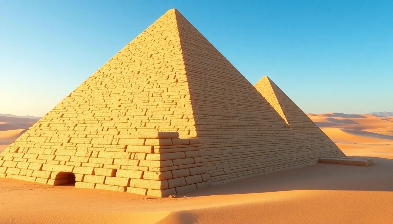 Explore the iconic piraminds highlighting their majestic architecture and desert surroundings.