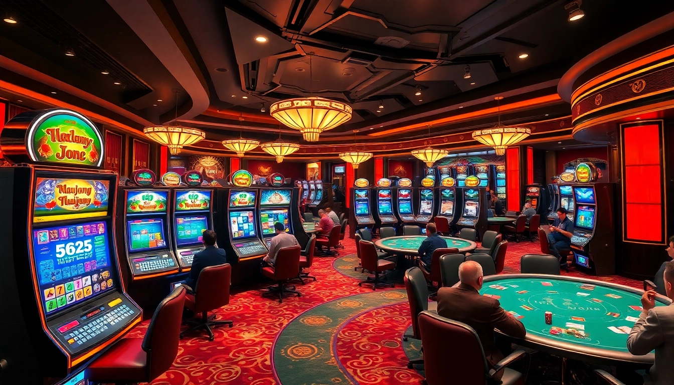 Engage in an exciting slot demo mahjong experience with vibrant machines and thrilling casino atmosphere.