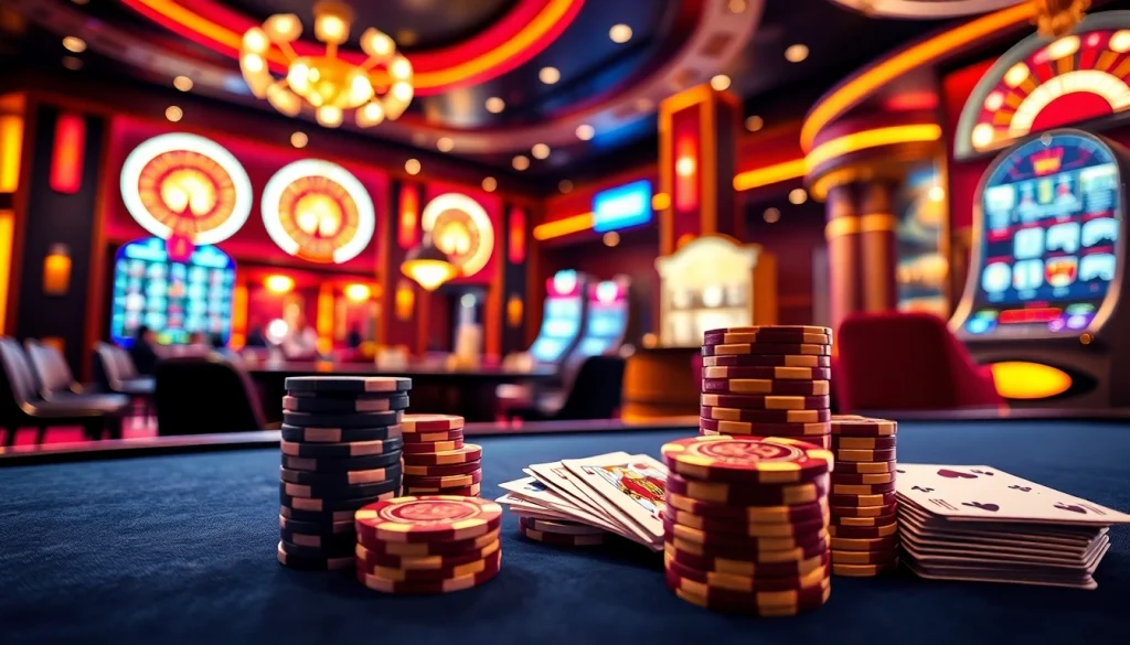 Experience the excitement of 555 win while playing poker with vibrant casino elements.