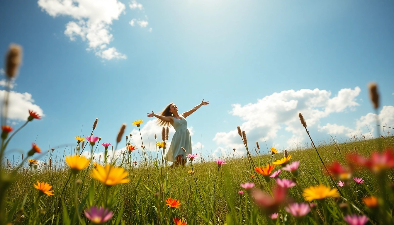 Experience light & airy photography showcasing a couple in a sunlit meadow, embodying joy and romance.